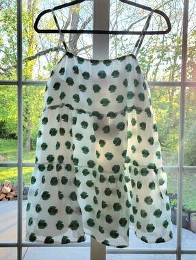 Buddy Love Babydoll Mini Dress white and green floral Small NWT Corky